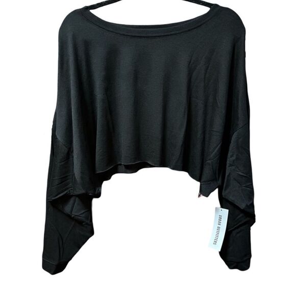Urban out from under addison cozy cutoff cropped black tee  shirt size XS - Picture 8 of 14